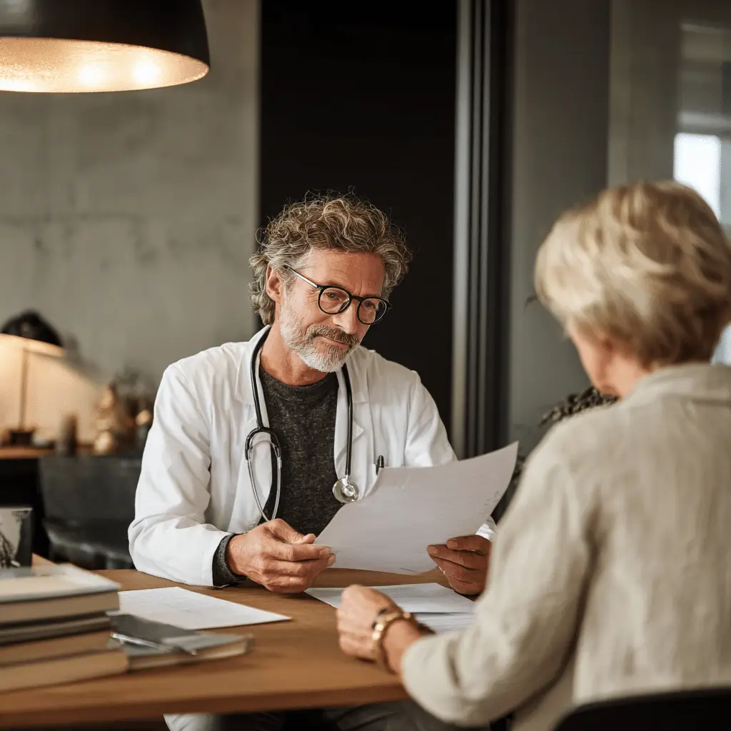 Erfaren läkare som jobbar på Mindr i Göteborg och Stockholm som går igenom patientens journal för att granska att allt har gjorts på korrekt sätt och inget har missats